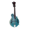 Ozark 2355BU F Type Scroll Mandolin Trans Blue Finish All Solid