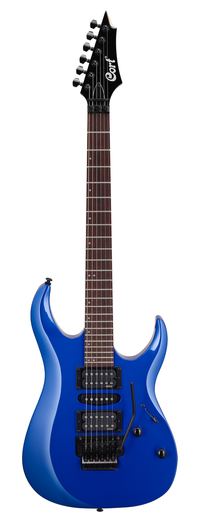Cort X250 Locking Tremolo HSH Guitar EMGs Kona Blue